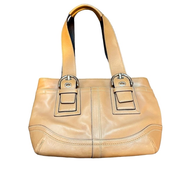 Vintage Coach SoHo Tan Leather Satchel Handbag - Picture 2 of 9